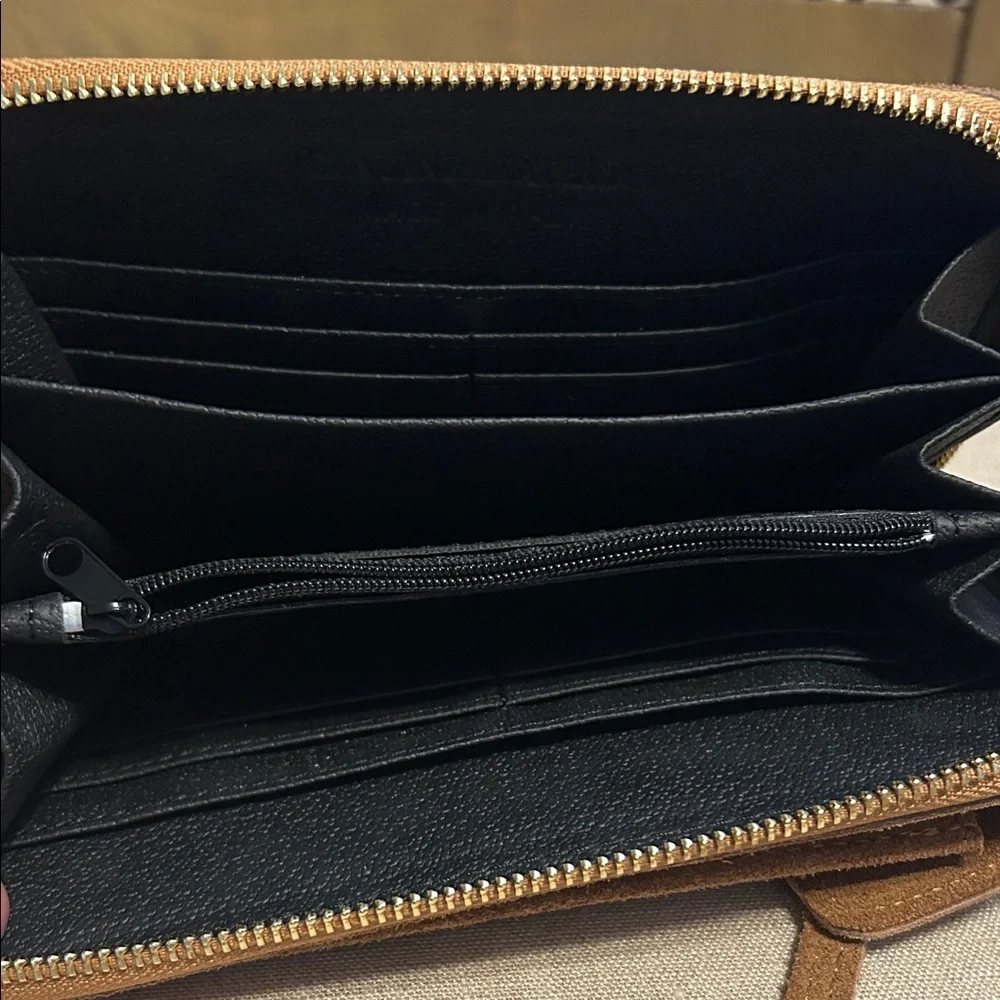 Brown Suede Coastal Cowgirl Studded Wallet with Shoulder Strap